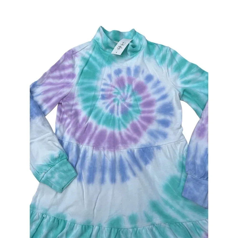 Style & Co PM Tie-Dye Tiered Dress M